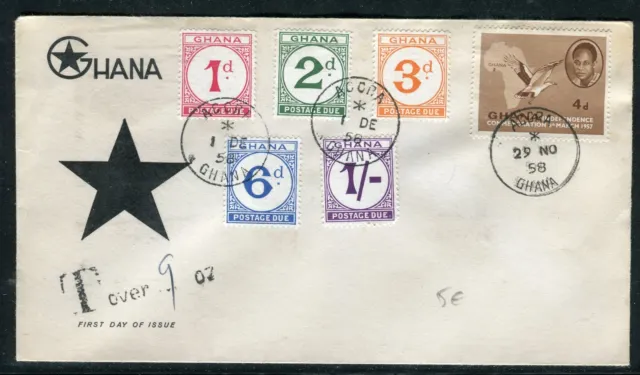 Ghana - Enveloppe 1 er jour timbres taxes en 1958  D104