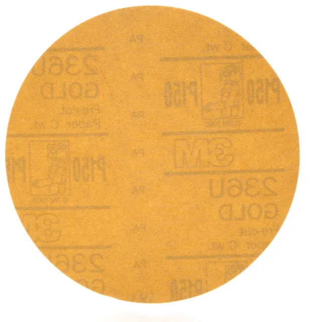 3M Hookit Gold Disc 236U, 00980, 6 in, P150, 100 discs per carton (Case of 400)