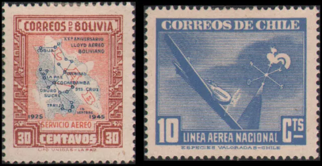 Bolivia #C45,C69 MH