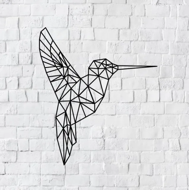 Wall Art Home Decor Metal Acrylic 3D Silhouette Poster USA Geometric Hummingbird