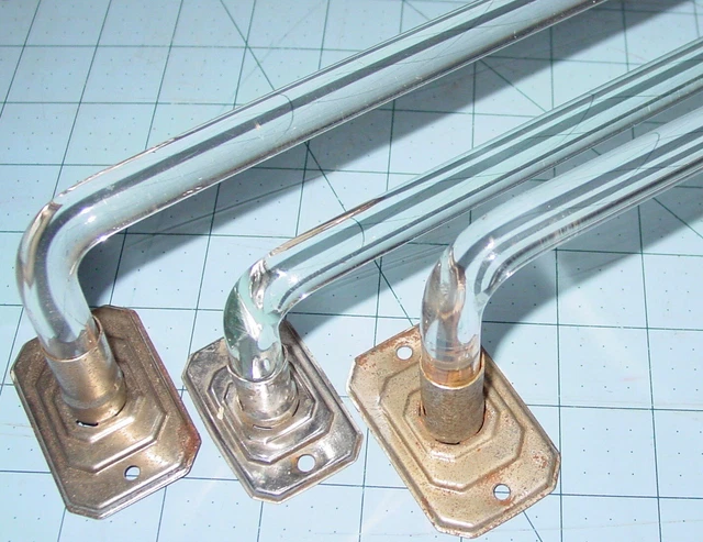 Vintage Glass Towel Bars Set Lot Of 3 MCM Retro Art Deco Kitchen Bath Bent Rod