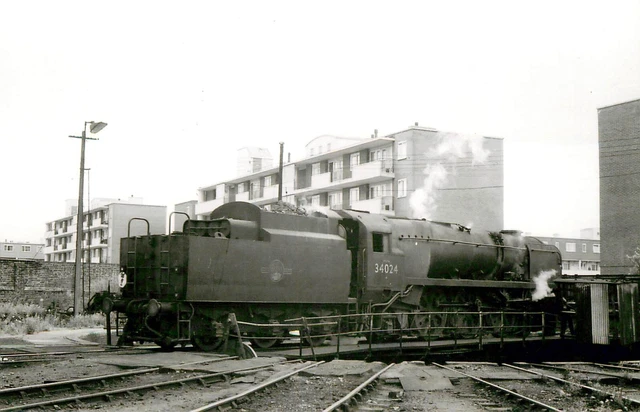 RAILWAY STEAM LOCO BR 34024 NINE ELMS MPD - REAL PHOTO 14x9CM £2.49 ...
