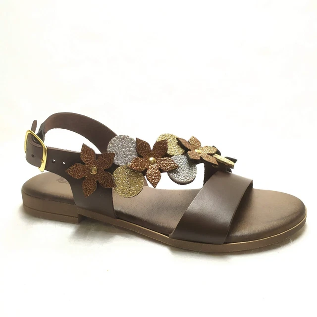 Igi&Co -16% ̶5̶9̶,̶9̶0̶ Sandali Donna 1679611 Pelle Testa Di Moro Piatti Fiori