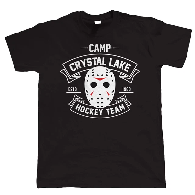 CAMP CRYSTAL LAKE Hockey Team, Mens Horror Movie T Shirt Halloween
