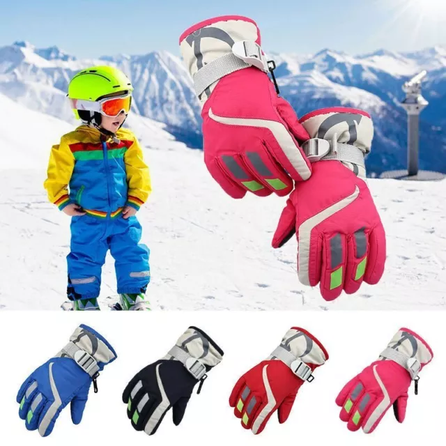 Windproof Waterproof Kids Winter Snow Warm Gloves Boy Girls Ski Snowboard Gloves
