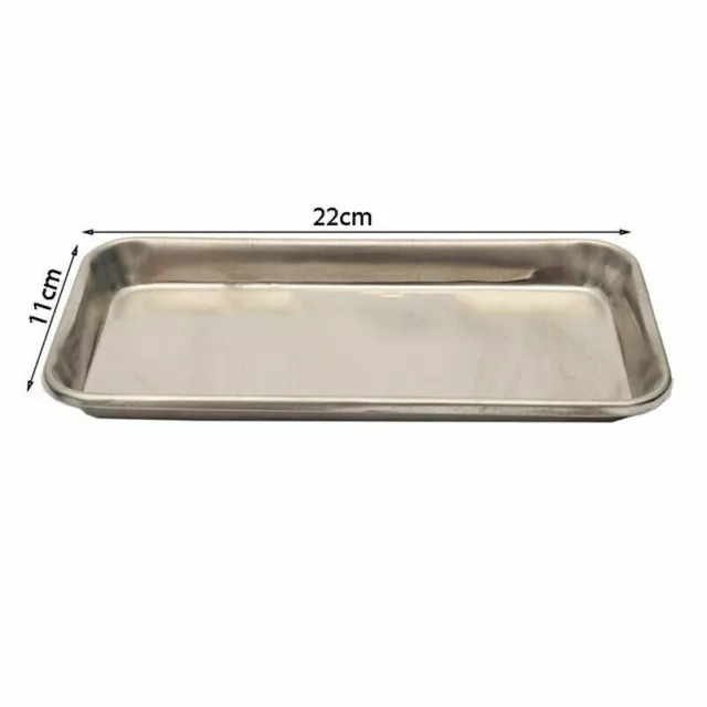 22x11x2cm Stainless Steel Medical Surgical Tray Square Dental Dish Instrument