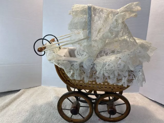 Natural Wicker Baby Doll Size Stroller