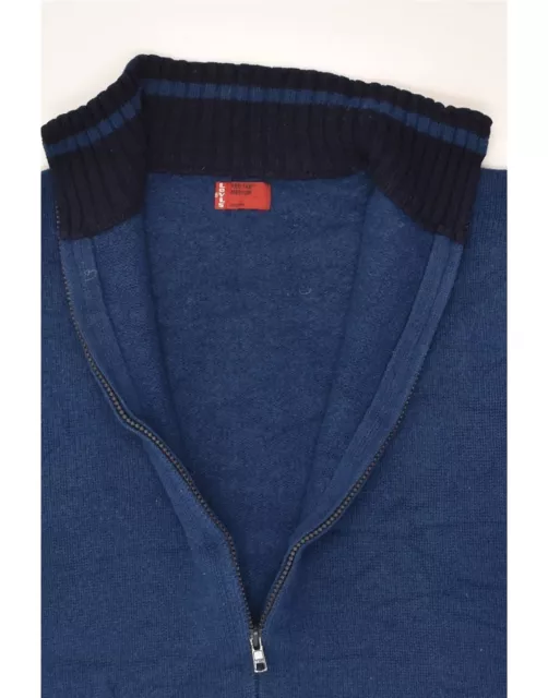 LEVI'S MENS CARDIGAN Sweater Medium Navy Blue Lambswool AF02 $33.58 ...