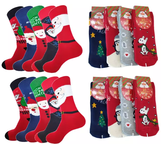 2-6 Paar Weihnachtssocken Thermo Socken Damen Herren  Warme Wintersocken Dick