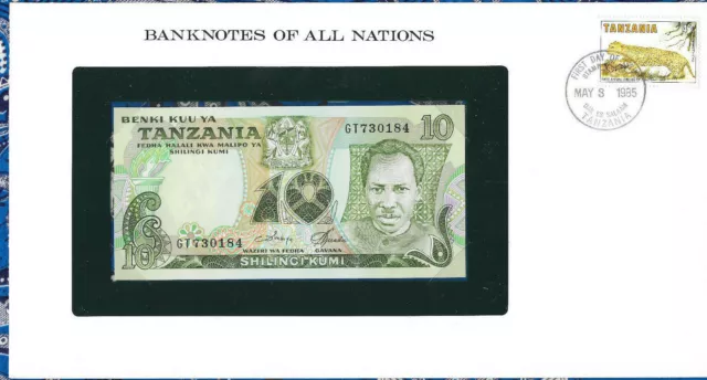 Banknotes of All Nations Tanzania 1978 10 Shilingi P-6c UNC Prefix GT
