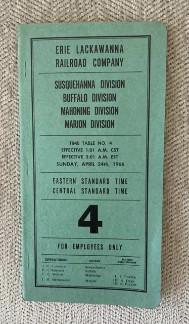 Erie Lackawanna 4/24/66 Employee Timetable-Susquehanna,Buffalo,Mahoning,Marion