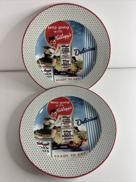 Lot Of 2x Kelloggs Co Vintage Portmeirion Side Dish 2012  21cm Plates - England