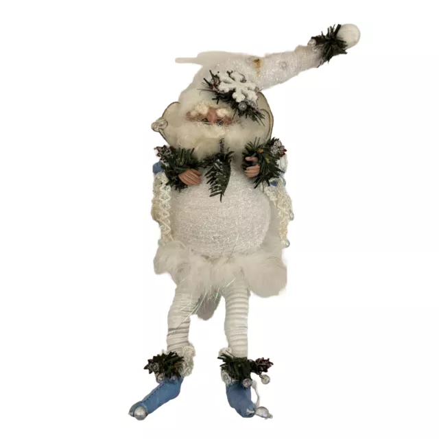 VINTAGE MARK ROBERTS Santa Fairy Elf Snowball Snow Christmas Ornament