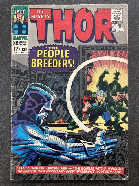 Mighty Thor 134 1St High Evolutionary 1966 Kirby Lee Galactus Gotg Vol 3 Mcu Gd+