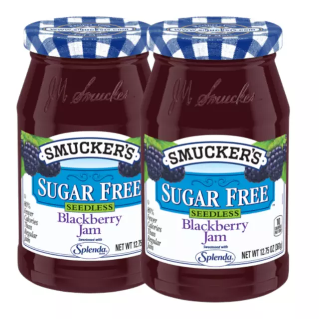 Smucker's Seedless BLACKBERRY JAM Sugar Free Splenda 12.75 oz 2 pack 9924