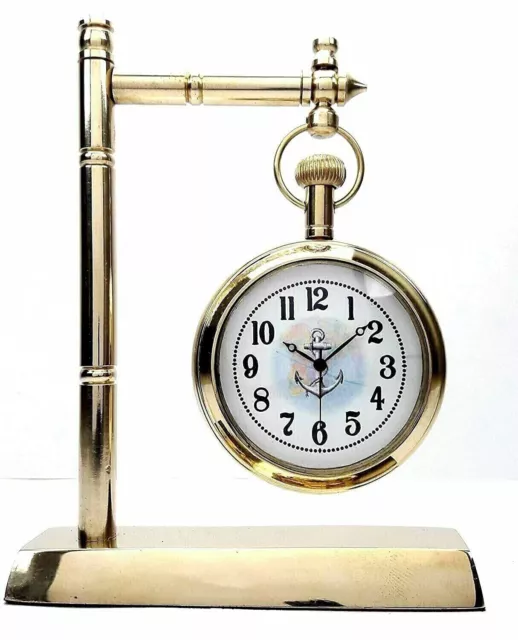 Reloj de escritorio de latón vintage, reloj de mesa, reloj náutico antiguo,...