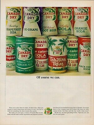 1964 Canada Dry Ginger Ale Soda Pop Vintage Print Ad Cola Orange Root Beer Grape