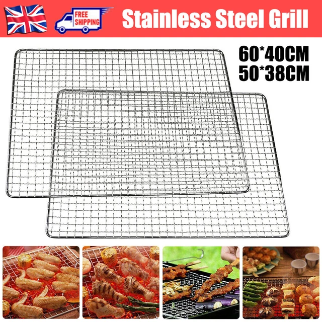 2 BBQ GRILL Stainless Steel Net Barbecue Grates Replacement Grids Mesh