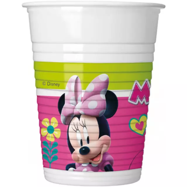 Minnie Bicchieri Plastica  200 ml per Compleanno Bambine - 8 pezzi