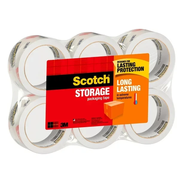 Long Lasting Storage Packing Tape 6 Roll Heavy Duty Shipping Packaging Moving