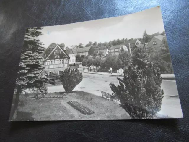 AK Liegau Augustusbad,Ortsansicht,Straße,Haus,Bushaltestelle,um 1971
