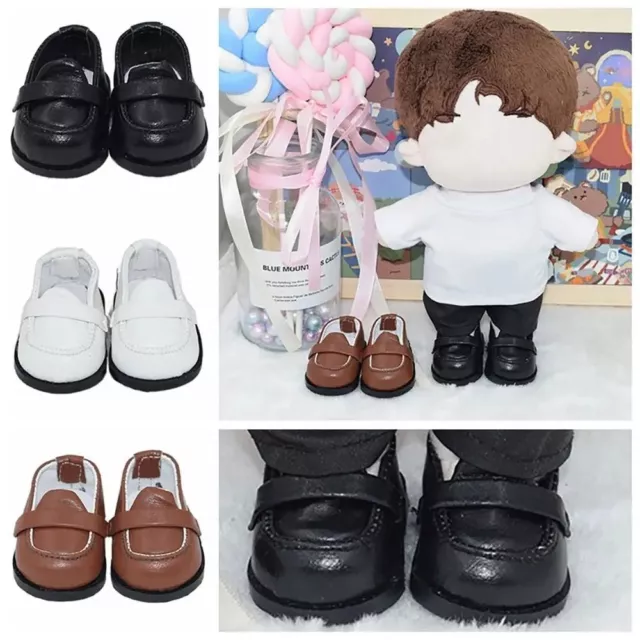 1 Pair 5.5*3*2.3CM Doll Shoes For 20CM Academic Style PU Leather Toy Accessorie; 2