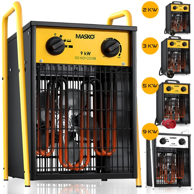 Heizkörper Ventilator Teico Heizlüfter Bauheizer Elektroheizung 3 KW Bautrockner Heizstrahler Gebläse Thermostat Heizung