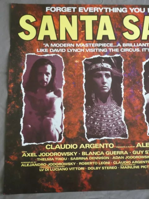 SANTA SANGRE (1989) RARE ROLLED JODOROWSKY orig. UK quad poster 40" x 30" EXC 2