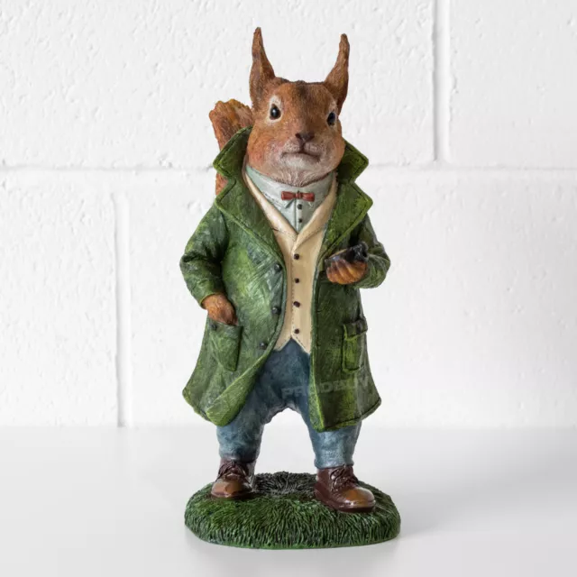 Dapper Mr Red Squirrel Garden Ornament 31cm Resin Quirky Lawn Sculpture Figure