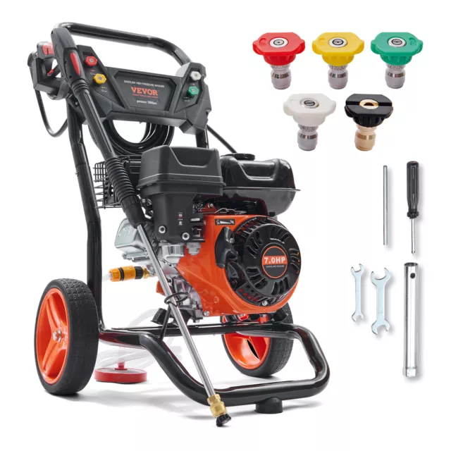 VEVOR Gas Pressure Washer Gas Powered Washer 3600 PSI 2.6 GPM 210cc 5 Nozzles/