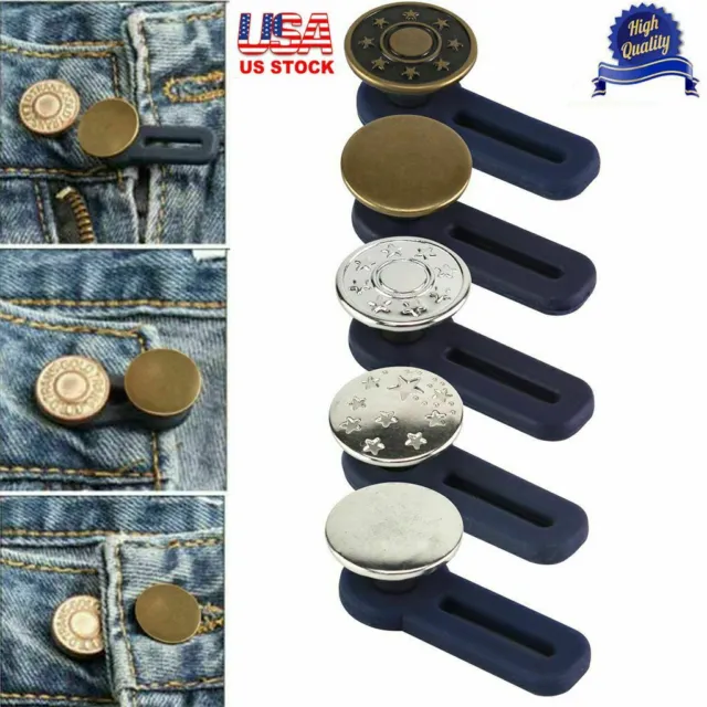 1-5X Adjustable Jeans Retractable Button Detachable Extended Button For Pants US