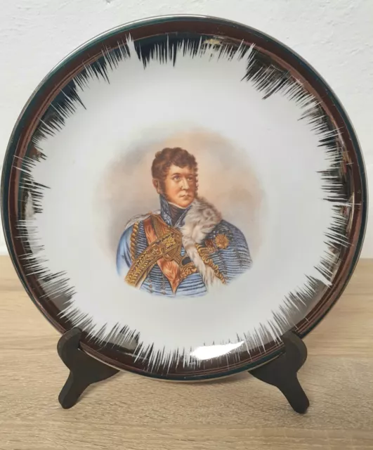 Napoleonika Wandteller Bavaria Porzellan General Junot Sammlerstück Vintage RAR 2
