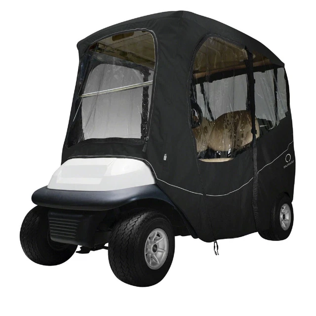 Deluxe Golf Cart Recinto Cover 2 Due Persone per Tetti fino A 68 " Lungo Nero