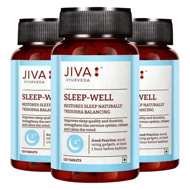 (Pack of 3) JIVA Ayurveda Sleep Well (120 Tablets) Relaxes & Calms the Mind