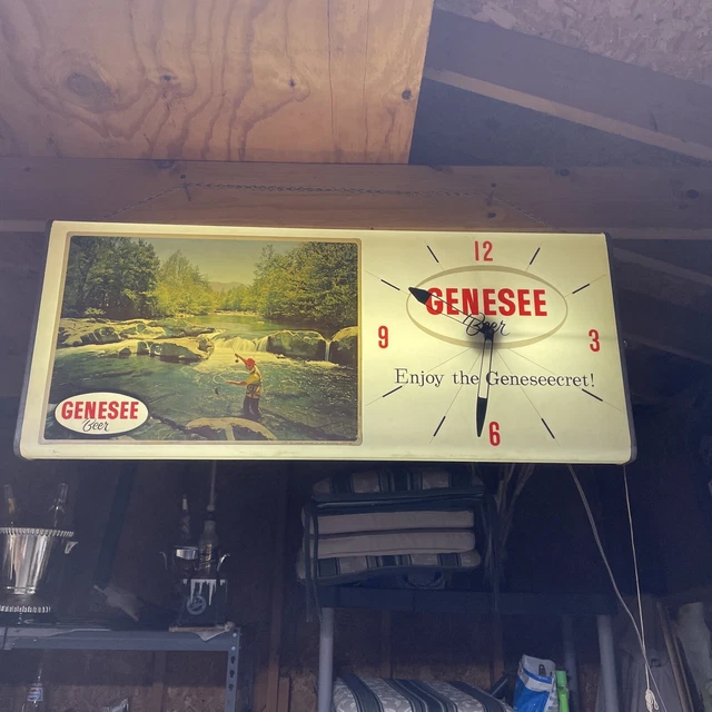Vintage Genesee Beer Sign Electric Clock super rare