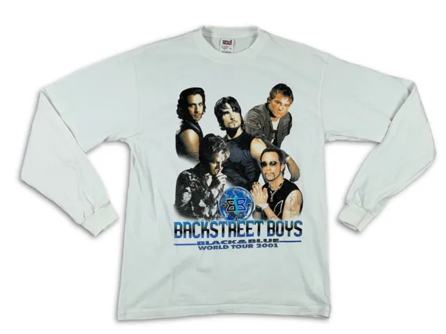 Vintage 2001 Backstreet Boys Black And Blue World Tour Long Sleeve T Shirt Large