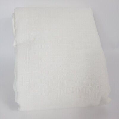 Pottery Barn Emery Linen Cotton Lined Drape Curtain 100 x 96" White - Small Cut