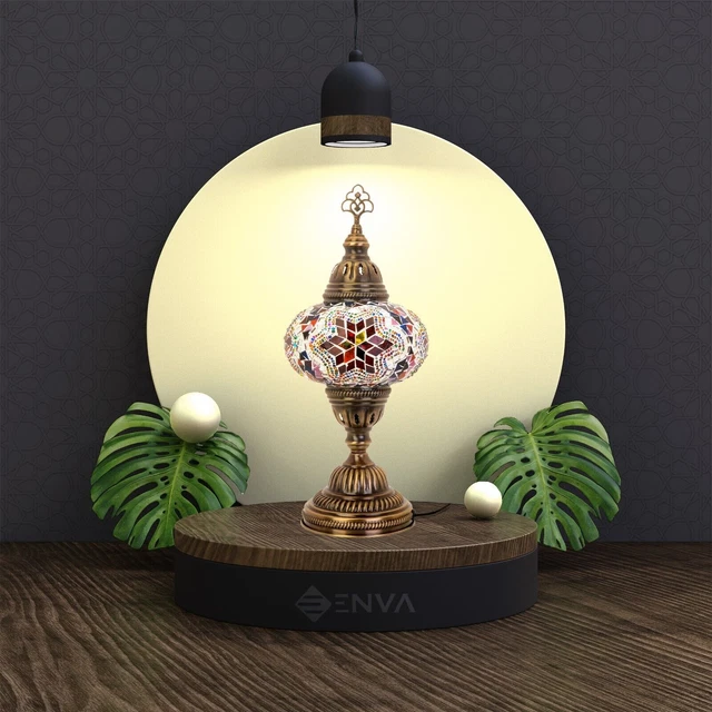 Lampada da comodino da tavolo in mosaico turco marocchino fatta a mano tiffany 5