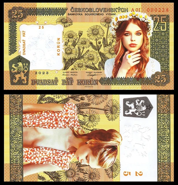 Czech Republic 25 Korun 2023 year Czechoslovakia POLYMER UNC uncirculated
