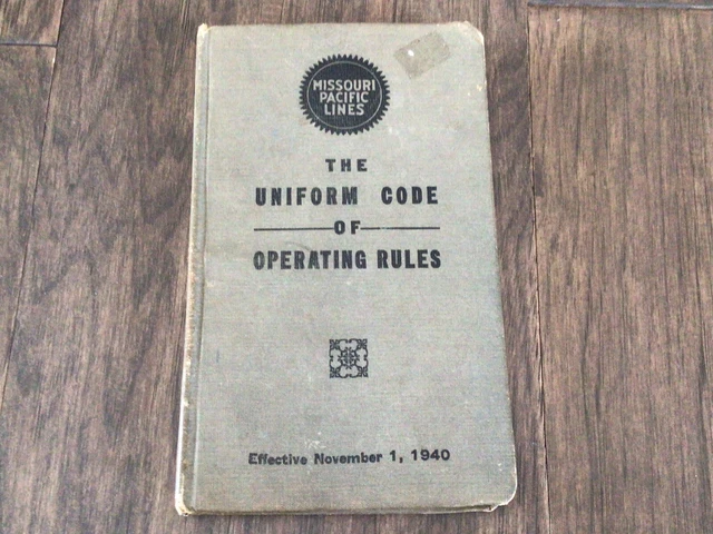 1940 Missouri Pacific Lines Railroad Uniform Code Of Operating Rules Book