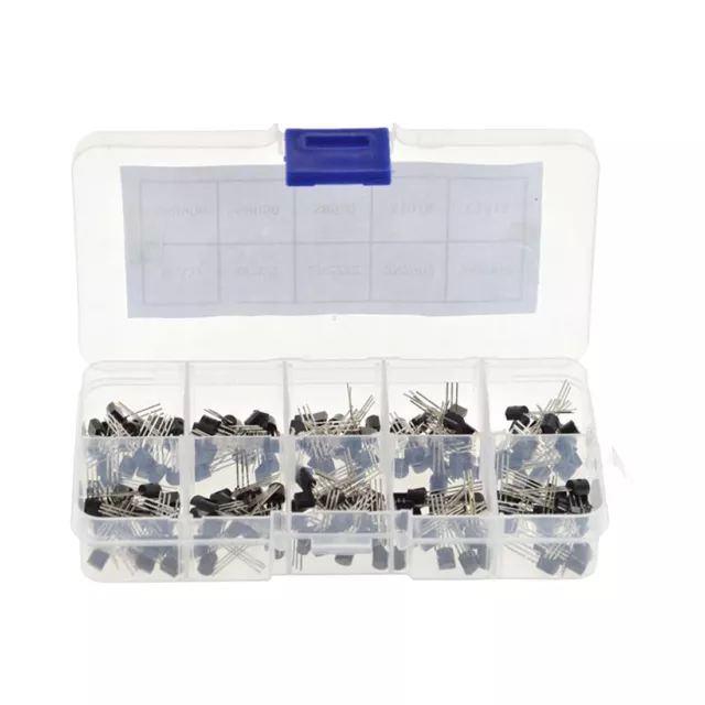 200 Pcs TO-92 Transistor Assortment Box Voltage Regulator Transistor Box Kit