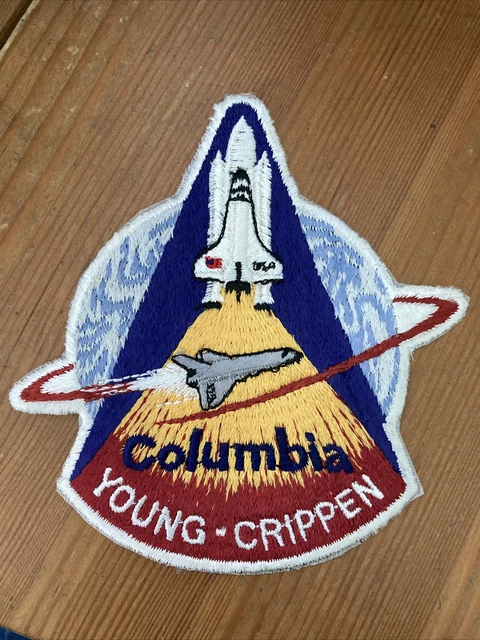 Vtg NOS Embroidered Patch Columbia NASA Space Shuttle Young Crippen Sew On 4.5”
