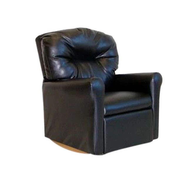 Dozydotes Contemporary Child Rocker Recliner - Black Leather Like Dzd10739