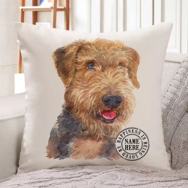 Personalised Airedale Cushion Cover Portrait Dog Pillow Pup Birthday Gift KDC38 3