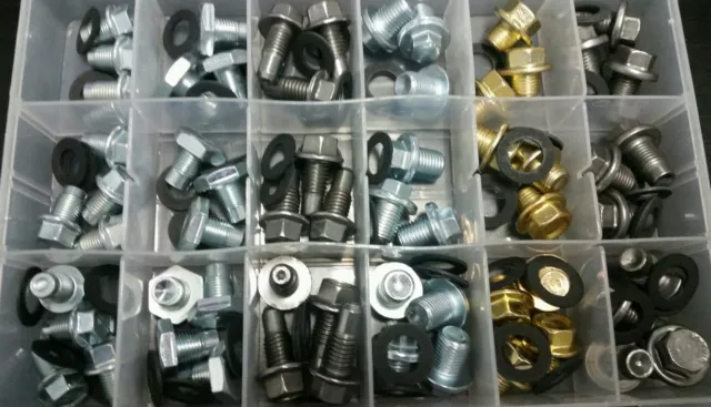 120 pcs OIL DRAIN PLUG& washersASSORTMENT 60 PIECES Kit wth 60 Washers 6 sizes