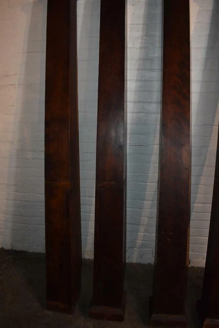 Four Antique Interior Square Dark Stained Birch Square Columns 7' 2