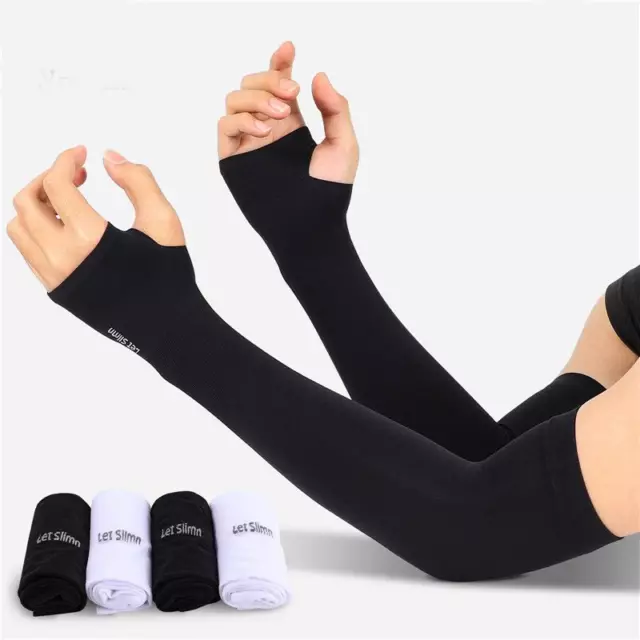 Arm Sleeves Ice Fabric Breathable Quick Dry Running Sportswear Sun UV Protection