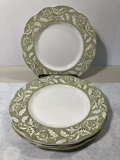 J&G Meakin Renaissance Green 10" Dinner Plates [Set of 4] England Staffordshire