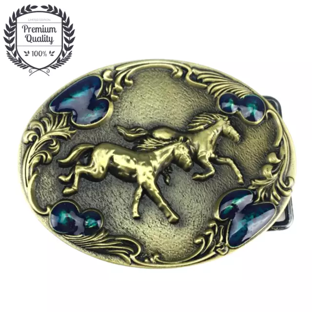 Metal Zinc Alloy Belt Buckle Western Cowboy Running Horse Casual Fashion Style