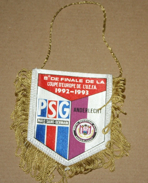 Pennant fanion PSG Paris Saint Germain Juventus cup winners cup 1/8